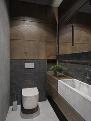 Дызайн ваннага пакоя бетон і дрэва