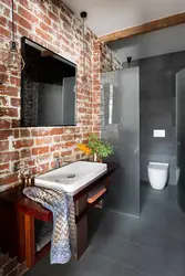 Bath design brick wall