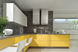 Yellow white kitchen photo