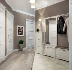 Gray and beige in the hallway interior