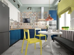 Patchwork style tiles in the kitchen interior