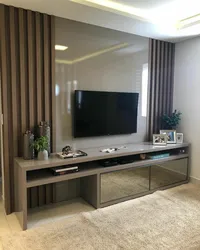 Modern TV stand in the living room photo design