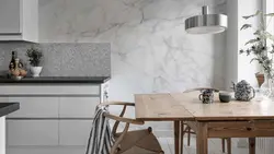 Marbled Wallpaper In The Kitchen Interior