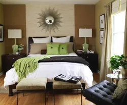 What colors does wood go with in a bedroom interior?