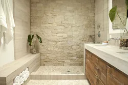 Bathtub with stone design photo