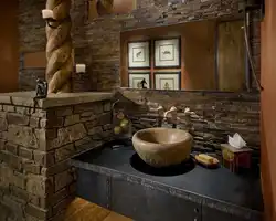 Bathtub With Stone Design Photo