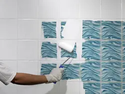 Paint bathroom tiles photo