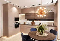 Interior of kitchens in apartments in a modern style