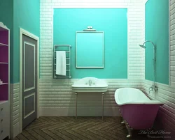 Дизайн ванны стены под покраску