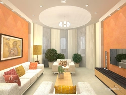 Orange living room interior