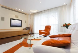 Orange living room interior