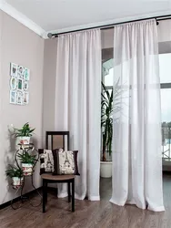 Linen tulle in the living room photo