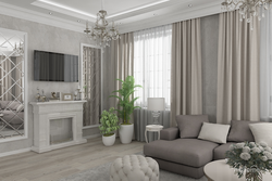 Interior in gray beige tones photo living room