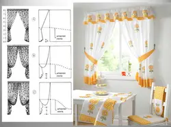 Sew curtains for the kitchen in a modern style photo