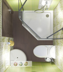 Bathroom design 3 sq m combined with toilet