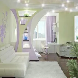 Living room partition design photo