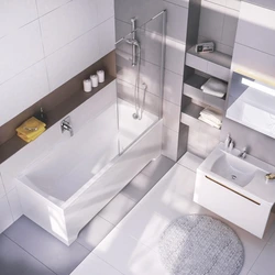 Acrylic bathtub in the interior