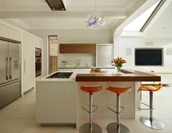 Kitchen island photo with bar counter