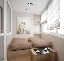Bedroom on the loggia design photo