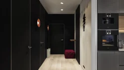 Black furniture in the hallway photo