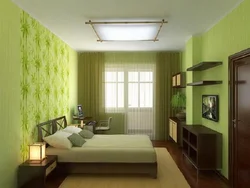 Фото спальни с зелеными стенами
