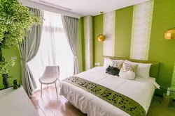 Photo Of A Bedroom With Green Walls