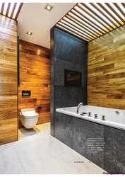 Wooden bathroom interior photo