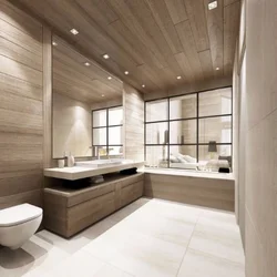 Wooden bathroom interior photo