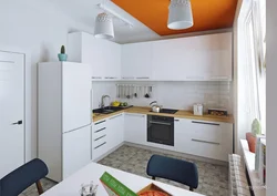 Interior Of A Small Kitchen One-Room Apartment