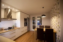 Interior of a small kitchen one-room apartment