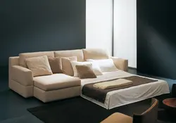 Sleeping sofa in the apartment photo