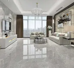 Photo of living room with marble floor