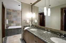 Bath design with mirror photo