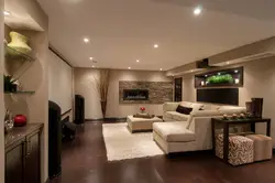 Living Room Interior With Low Ceiling