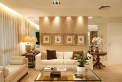 Living room interior with low ceiling
