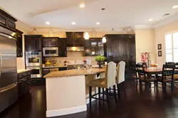 Kitchen design brown floor