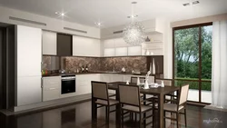 Kitchen design brown floor