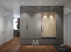 Mirrored cabinets in the hallway in a modern style photo