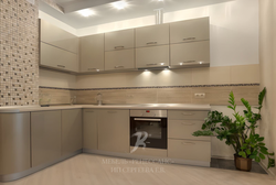 Champagne kitchen in the interior