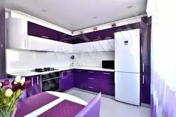 Kitchen in lilac tones photo design for a small kitchen