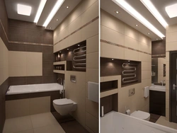 Bathroom design in brown and beige tones