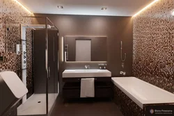 Дизайн ванной в коричнево бежевых тонах