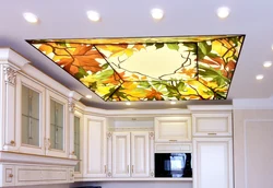 Drawings on suspended ceilings photos for the kitchen