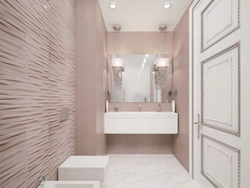 Плиткалары бар ванна бөлмесінің фотосы, ашық түстердегі заманауи дизайн