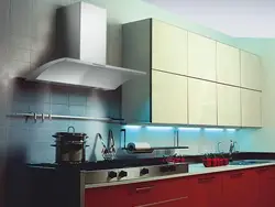Modern kitchen hoods in the interior