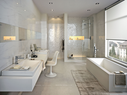 Современный дизайн стен ванной комнаты
