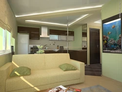 Color combinations in the interior of the kitchen living room