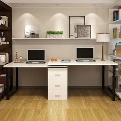 Computer desk in bedroom design photo
