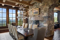 Stone And Wood In The Kitchen Interior