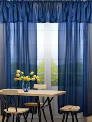 Curtains For Blue Kitchen Photo